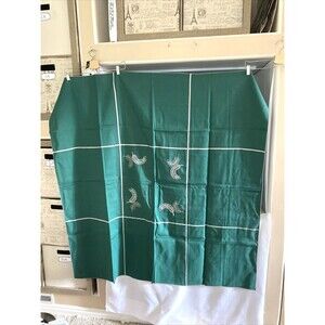 Vtg Imperial Tablecloth 55" X 55" 4 Napkins in Original Box Hunter Green #43455